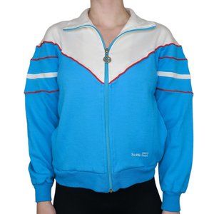 Vintage 80s Track & Court Teal Jacket
